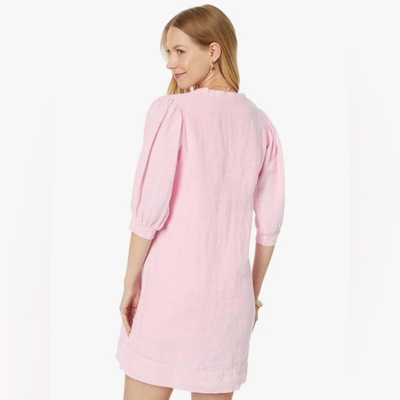 Lilly Pulitzer Mialeigh Linen Dress in Conch Shell Pink - Picture 5 of 10